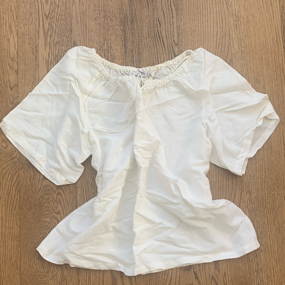 JW Anderson x Uniqlo Cream / white linen   blend tie top NWOT